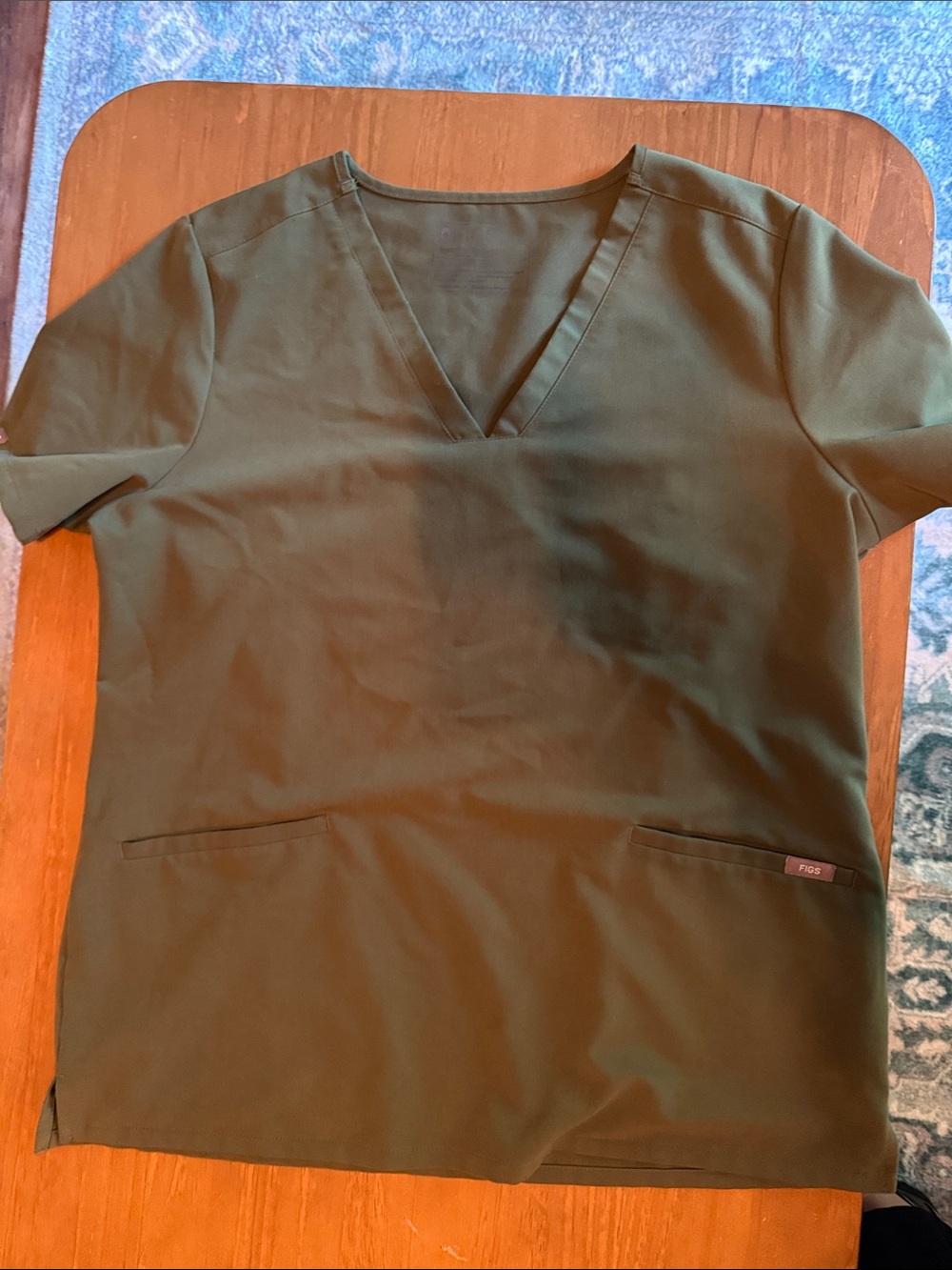 FIGS Olive V-Neck Scrub Top